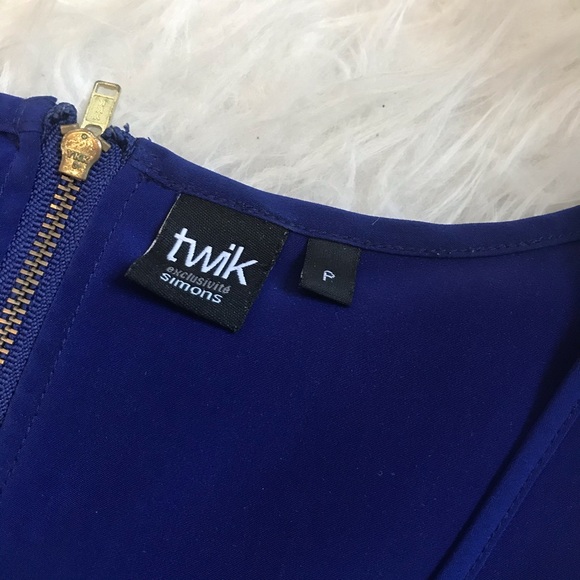 Beautiful blue/brown twik sleeveless top size S - Picture 2 of 4